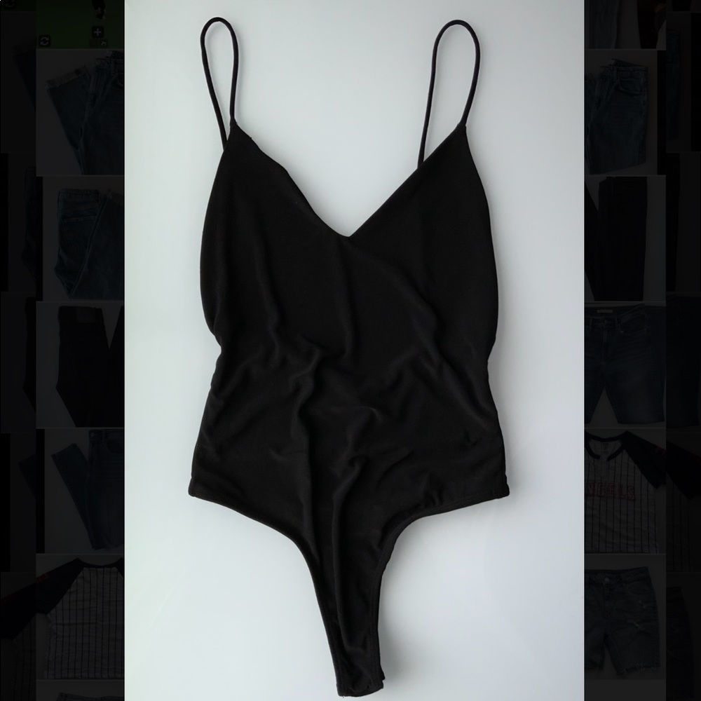 Black v neck bodysuit